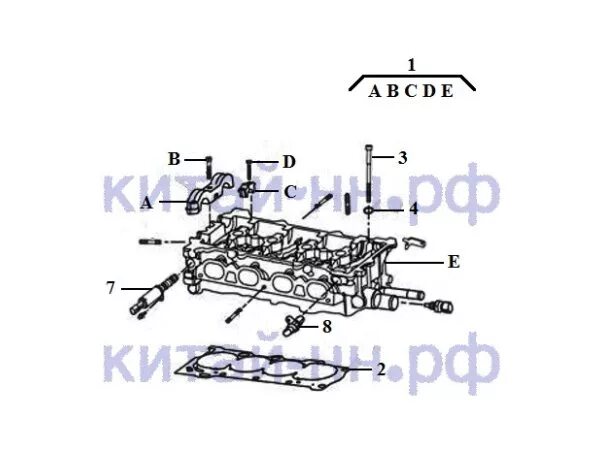 Порядок затяжки гбц geely emgrand ec7 1.5 Головка блока GEELY Emgrand EC7/ EC7- RV (седан/хэтчбек)