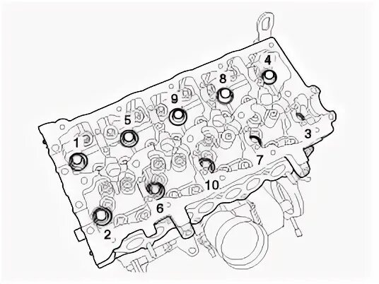 Порядок затяжки гбц хендай солярис kia ceed 2008. Механическая система двигателя \ Головка блока цилиндров в сборе 