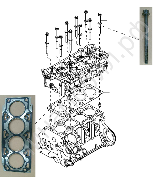 Порядок затяжки гбц ховер н5 бензин 2.4 Прокладка головки блока Hover H5 Diesel 2.0