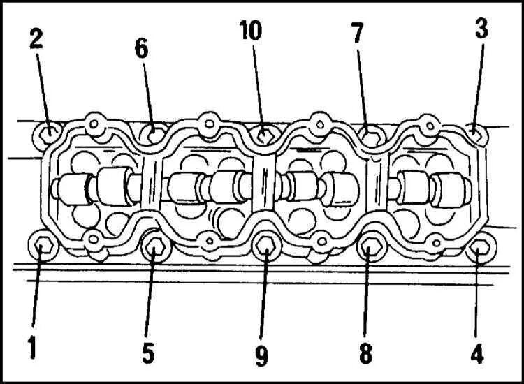 Порядок затяжки гбц опель астра Головка цилиндров и клапаны Opel Frontera 1992-2003
