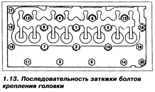 Порядок затяжки гбц перкинс Какой порядок затяжки головки блока цилиндров на 6 V двигателе? - 1 ответ