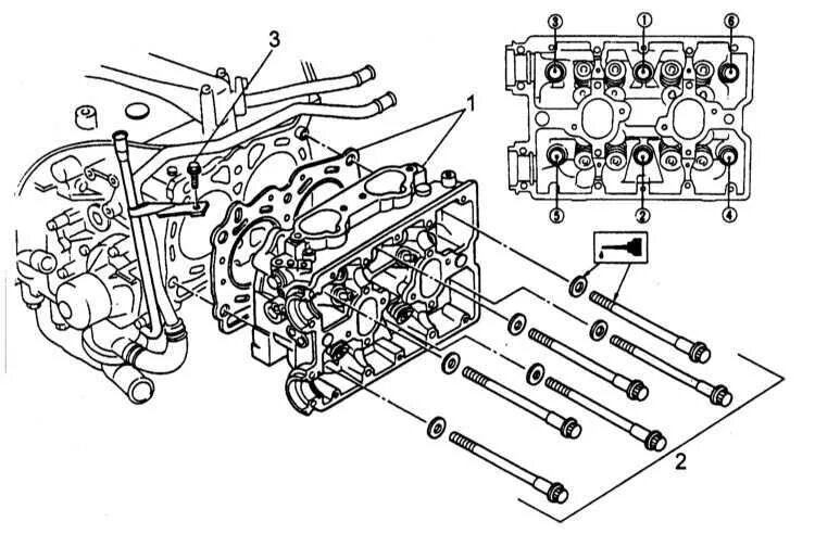 Порядок затяжки гбц субару Ремонт Субару Форестер : Обслуживание головок цилиндров Subaru Forester
