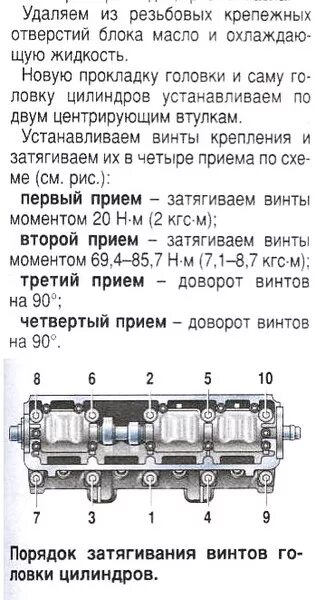 Порядок затяжки гбц ваз 2109 карбюратор Ответы Mail.ru: помогите в ремонте Ваз 21099 Какое давление оказывать на болт пр