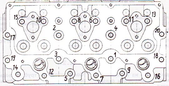 Порядок затяжки головки блока перкинс 1104 Схема протяжки гбц мтз