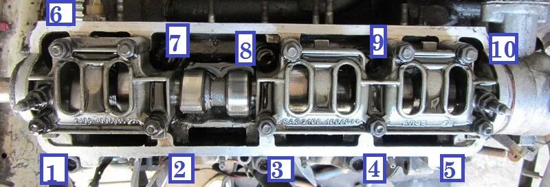 Порядок затяжки головки блока ваз 2109 Порядок гбц ваз 2109