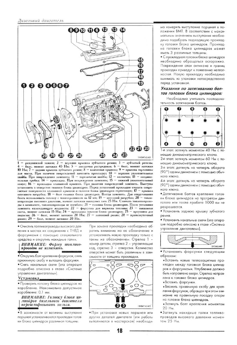 Порядок затяжки головки ока Volkswagen Lupo (1998-2005) / Seat Arosa (1997-2005): двигатель. Характеристика,