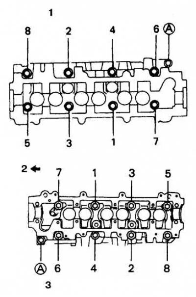 Порядок затяжки головки тойота Cylinder heads - removal and installation (Toyota 4Runner N120, 1989-1995) - "Po