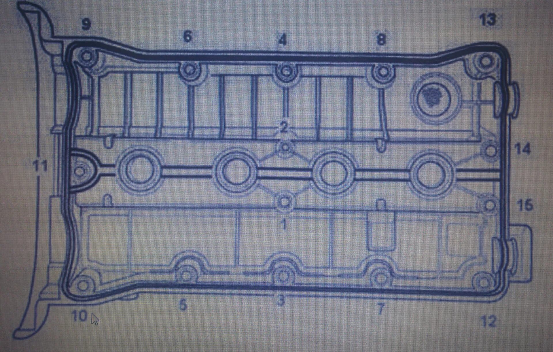 Порядок затяжки клапанной крышки Замена прокладки клапанной крышки - Daewoo Nexia (N150), 1,6 л, 2012 года своими