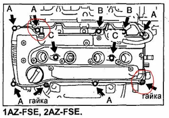 Порядок затяжки клапанной крышки 2az fe Toyota Avensis 2.0, 1AZ-FSE - Страница 2 - Выбор моторного масла для авто - Фору