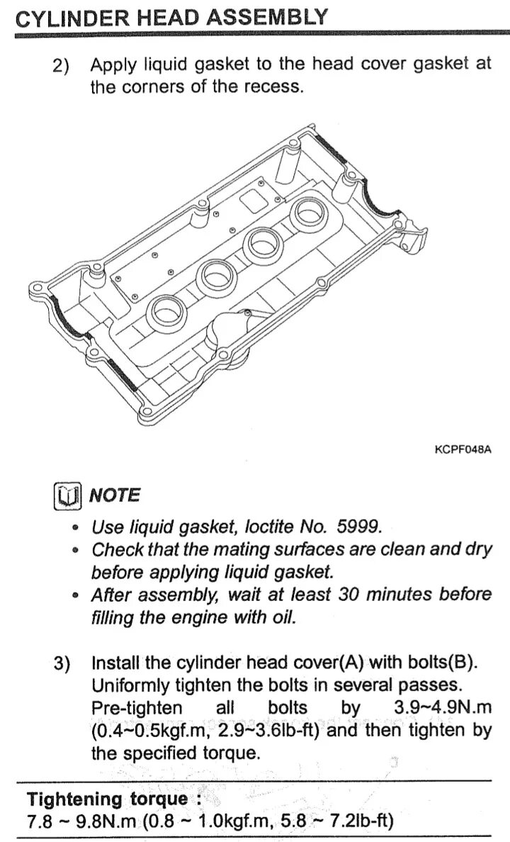 Порядок затяжки клапанной крышки 406 двигателя Работы по двигателю. ч.5 сборка + замена масла - Hyundai Getz, 1,4 л, 2008 года 