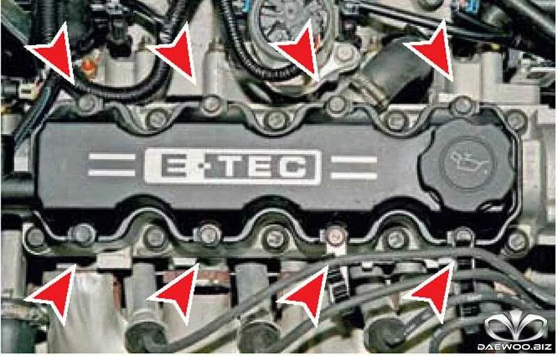 Порядок затяжки клапанной крышки дэу нексия Моменты затяжки болтов гбц нексия