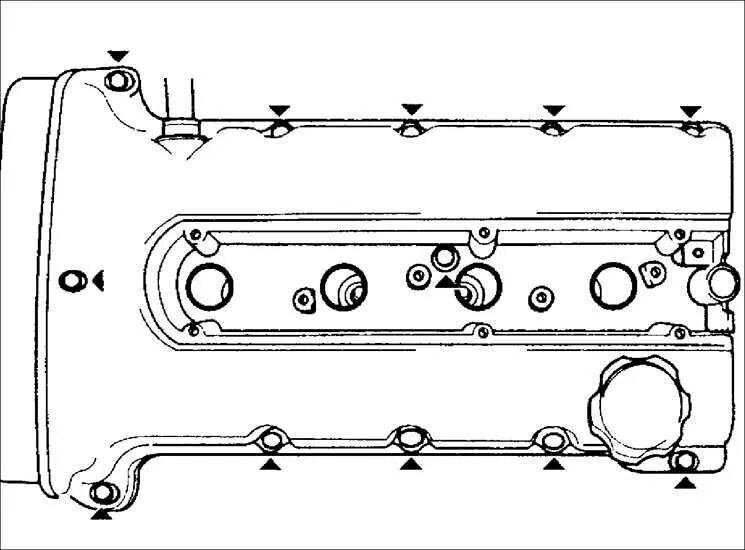 Порядок затяжки клапанной крышки двигателя Ремонт Киа Сефия : Гидравлические компенсаторы зазоров клапанов Kia Sephia