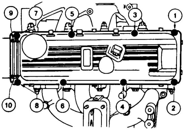 Порядок затяжки клапанной крышки форд фьюжн Замена клапанной крышки - Ford Sierra, 2 л, 1990 года своими руками DRIVE2