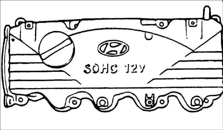 Порядок затяжки клапанной крышки хендай акцент Ремонт Хендай Акцент : Коромысла Hyundai Accent