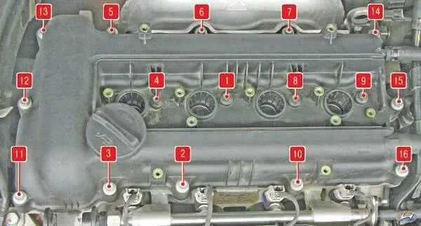 Порядок затяжки клапанной крышки хендай акцент Замена прокладки клапанной крышки - Hyundai Solaris, 1,4 л, 2011 года своими рук