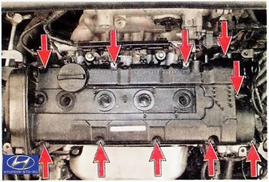 Порядок затяжки клапанной крышки hyundai accent Hyundai Tucson. Замена деталей уплотнения двигателя G4GC