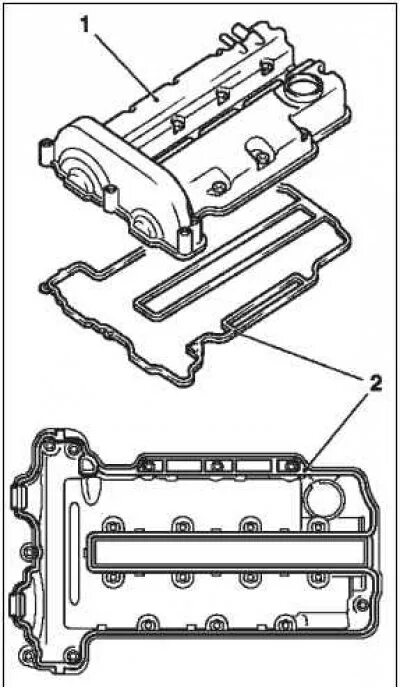 Порядок затяжки клапанной крышки опель мокка 1.8 Замена ўшчыльненняў стрыжняў клапанаў (усталяваная галоўка блока цыліндраў) (Опе