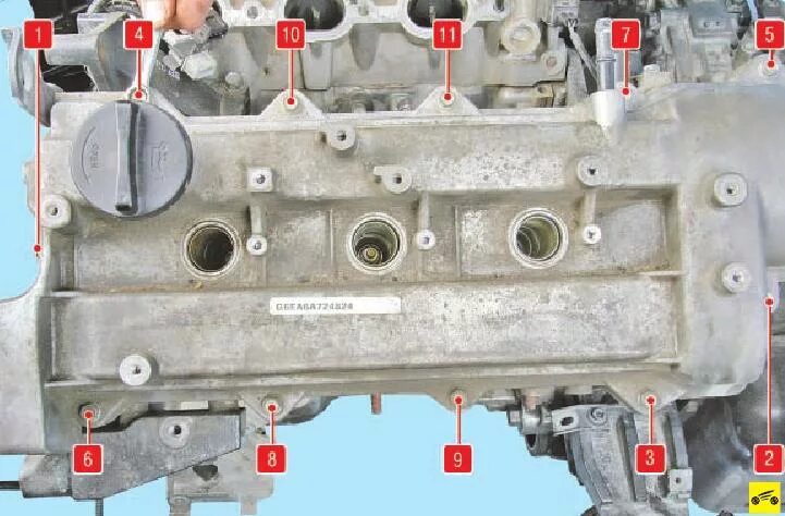 Порядок затяжки клапанной крышки приоры Hyundai Santa Fe Cylinder Head Cover Gasket Replacement