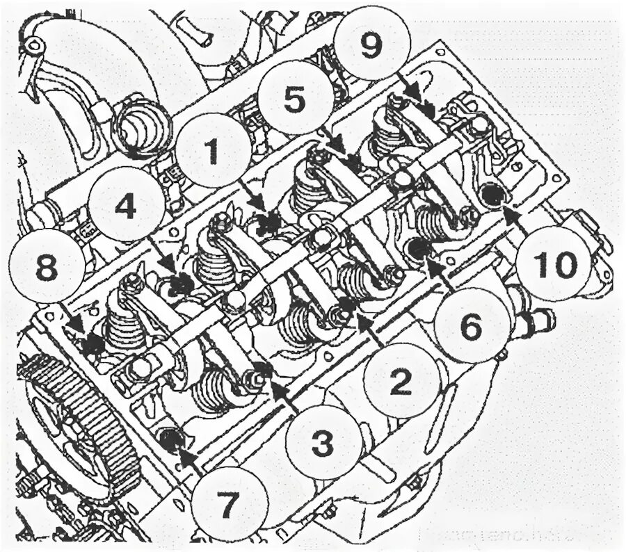 Порядок затяжки клапанной крышки рено логан Замена прокладки ГБЦ в двигателе K7M 702 - Renault Megane I, 1,6 л, 1997 года св