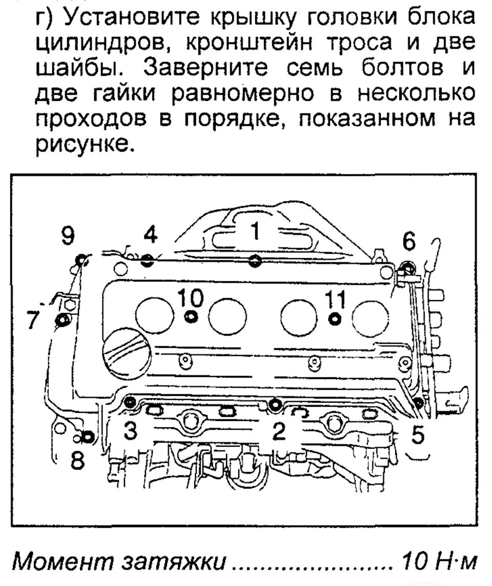 Порядок затяжки клапанной крышки z18xer Замена прокладки клапанной крышки - Toyota Funcargo, 1,3 л, 2004 года плановое Т