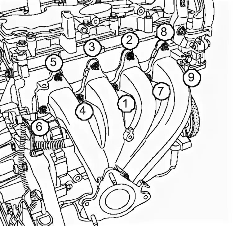 Порядок затяжки коллектора на h 4 m 206064M41A Болт NISSAN INFINITI Запчасти на DRIVE2