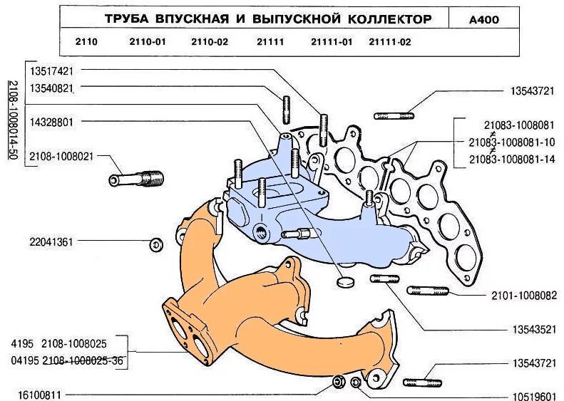 Порядок затяжки коллектора ваз 2109 Снятие впускного и выпускного коллектора двигателя ВАЗ-2110