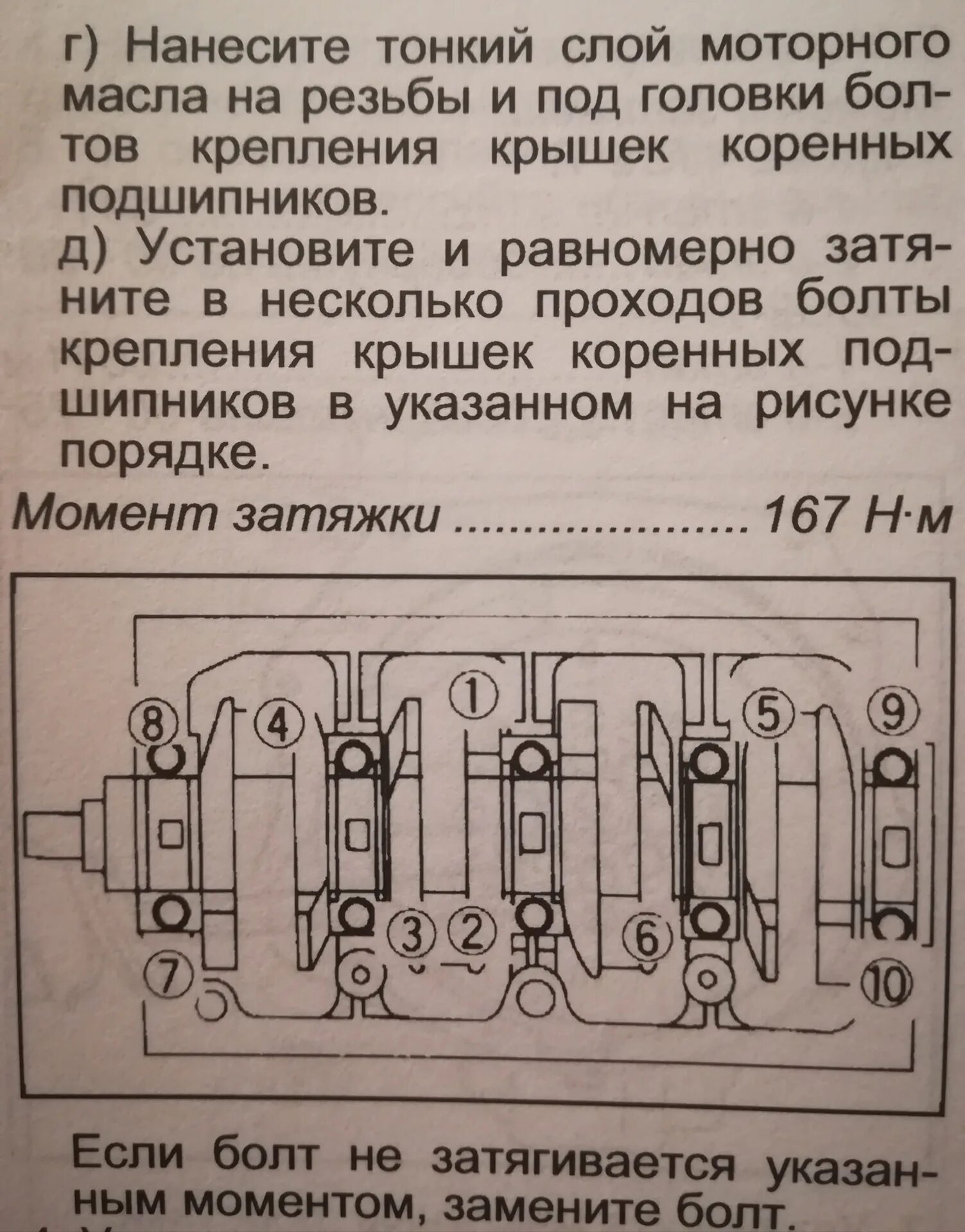 Порядок затяжки коренных Моменты затяжки 4jg2 - Mitsubishi Pajero (1G), 2,5 л, 1989 года своими руками DR