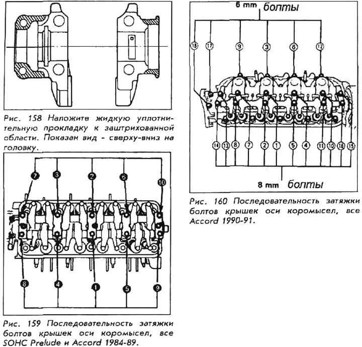 Порядок затяжки коромысел 4216 Camshaft - SOHC engines (Honda Accord 3, 1985-1989) - "Engine repair" / HondaBoo