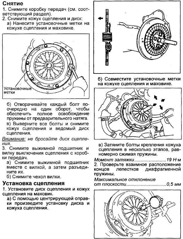 Порядок затяжки корзины сцепления Инструкция как заменить сцепление на Тойоте Короне/Калдине. Замена сцепления Cor