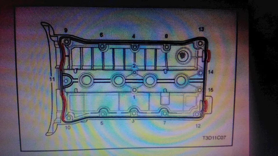 Порядок затяжки крышки клапанов лачетти Замена прокладки клапанной крышки на 1.6_part 2 Victor Reinz 155345601 - Chevrol