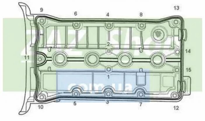 Порядок затяжки крышки клапанов шевроле лачетти Схема затяжки болтов клапанной крышки шевроле лачетти - фото