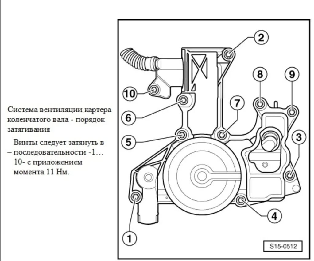 Порядок затяжки маслоотделителя 1.8 tsi Замена маслоотделителя - Skoda Superb Mk2, 1,8 л, 2012 года своими руками DRIVE2