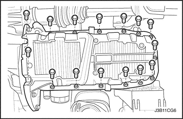 Порядок затяжки поддона лачетти Service Manual2005 Oil Pan