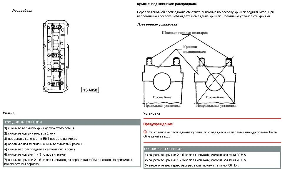 Порядок затяжки распредвала 4d56 ПОРЯДОК - DRIVE2