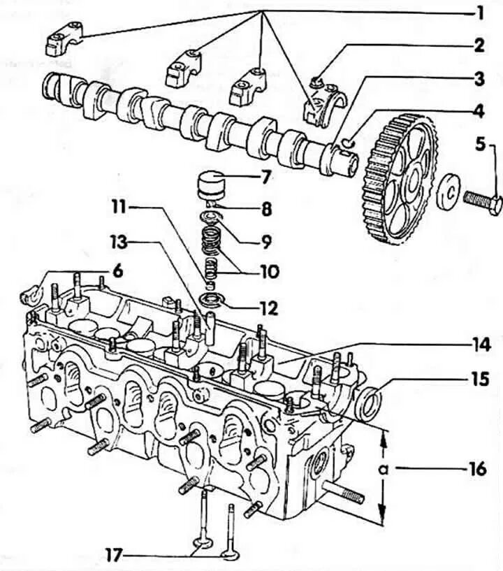 Порядок затяжки распредвала ауди 80 Camshaft / timing mechanism (Audi 80 B3, 1986-1991 / Power unit / Gasoline engin