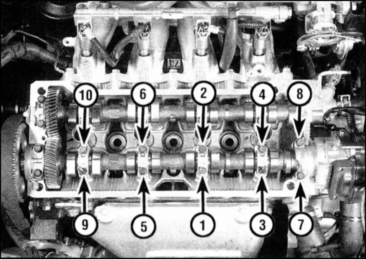 Порядок затяжки распредвала g4na Ремонт Тойота Королла : Распредвалы и толкатели (двигатели 1,6 и 1,8 л) Toyota C