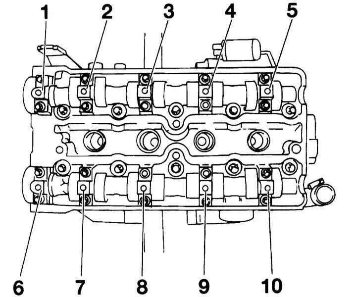 Порядок затяжки распредвала опель Ремонт Опель Корса : Процедуры ремонта бензиновых двигателей DOHC без извлечения