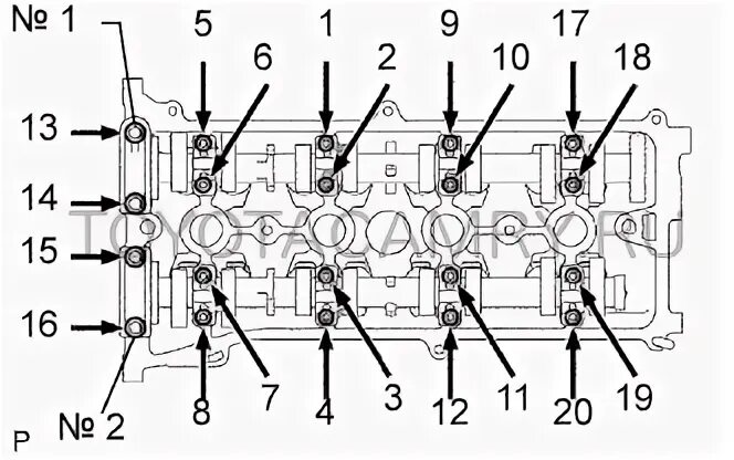 Порядок затяжки распредвалов 3s fe Techdoc