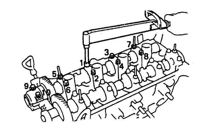 Порядок затяжки распредвалов 3s fe Ремонт Тойота Королла : Распредвалы и толкатели (двигатели 1,3 л) Toyota Corolla