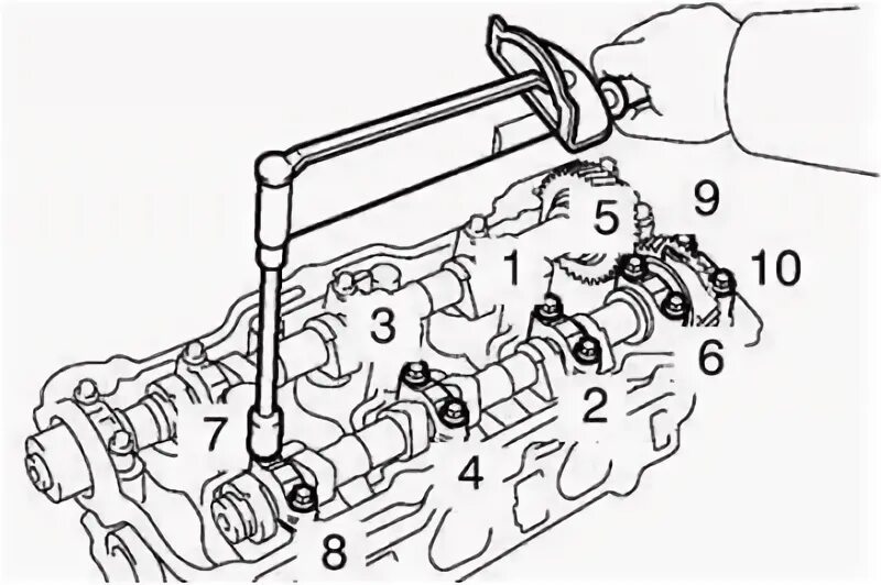 Порядок затяжки распредвалов 3s fe Установка распределительного вала впускных клапанов задней головки блока (Тойота