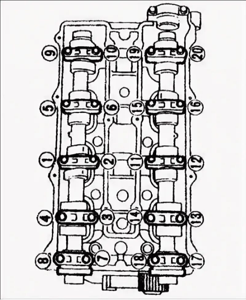 Порядок затяжки распредвалов киа спектра Cylinder head - removal, inspection and installation (Kia Clarus 1995-2001: Powe