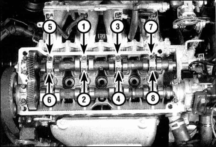 Порядок затяжки распредвалов на лифан солано Ремонт Тойота Королла : Распредвалы и толкатели (двигатели 1,6 и 1,8 л) Toyota C