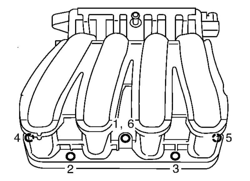Порядок затяжки впускного коллектора Замена прокладки впускного коллектора Nissan Note 1,4 - Nissan Note (1G), 1,4 л,
