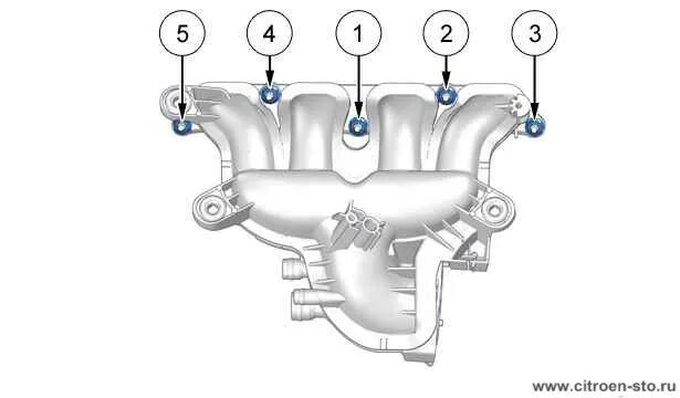 Порядок затяжки впускного коллектора ваз Устройство, обслуживание и ремонт автомобилей Ситроен - Моменты затяжки : Двигат