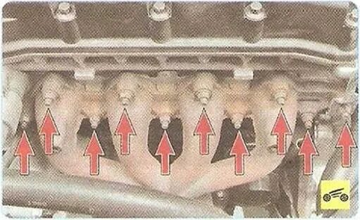 Порядок затяжки выхлопного коллектора шевроле круз 1.8 Шевроле Круз. ЗАМЕНА ВЫПУСКНОГО КОЛЛЕКТОРА ДВИГАТЕЛЯ F16D