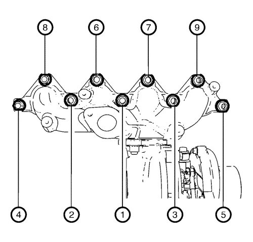 Порядок затяжки выхлопного коллектора шевроле круз 1.8 Информация по обслуживанию