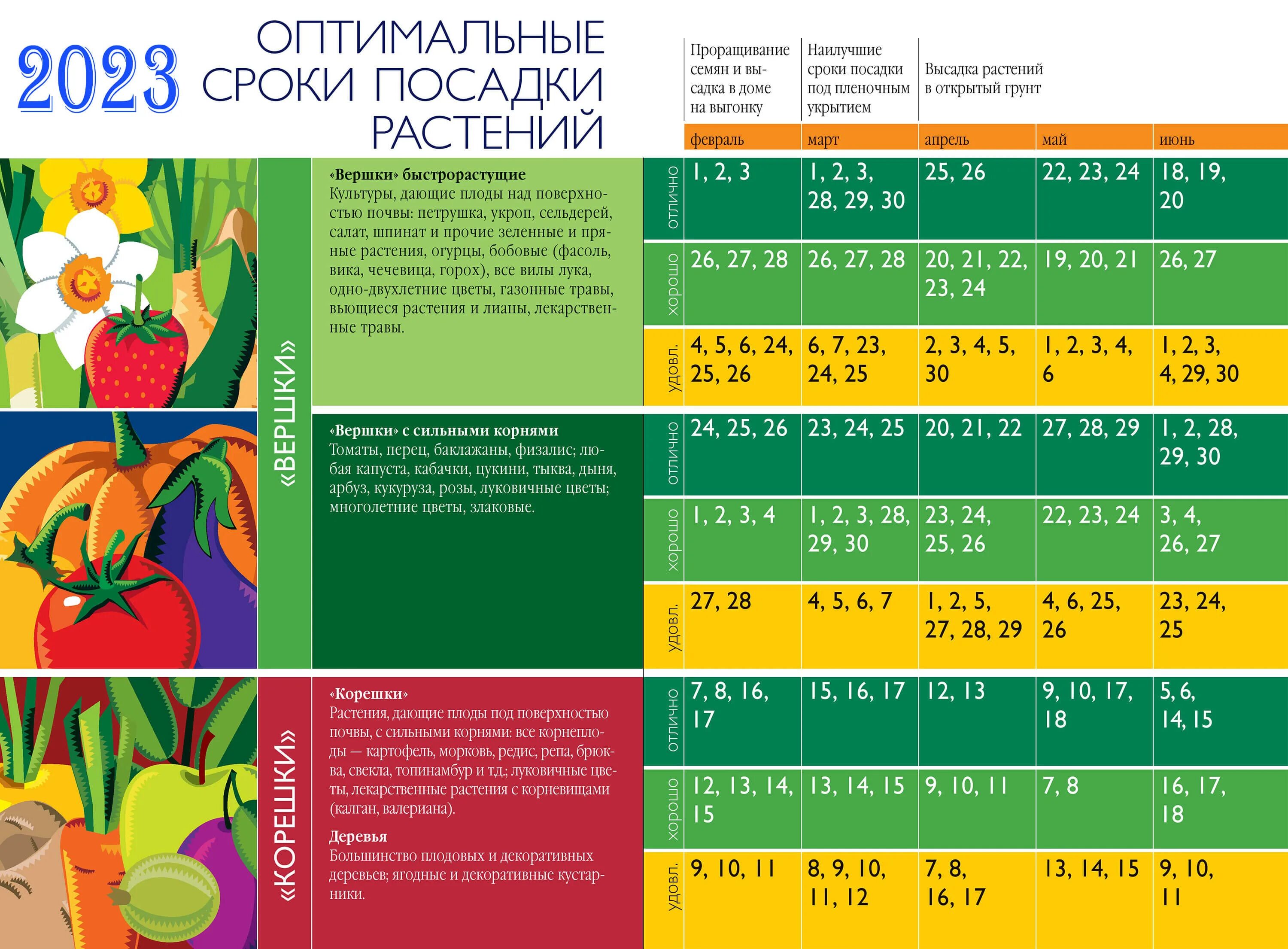 Посадочные дни лунный календарь 2024 Лунный посевной календарь садовода, огородника и цветовода на 2023 год