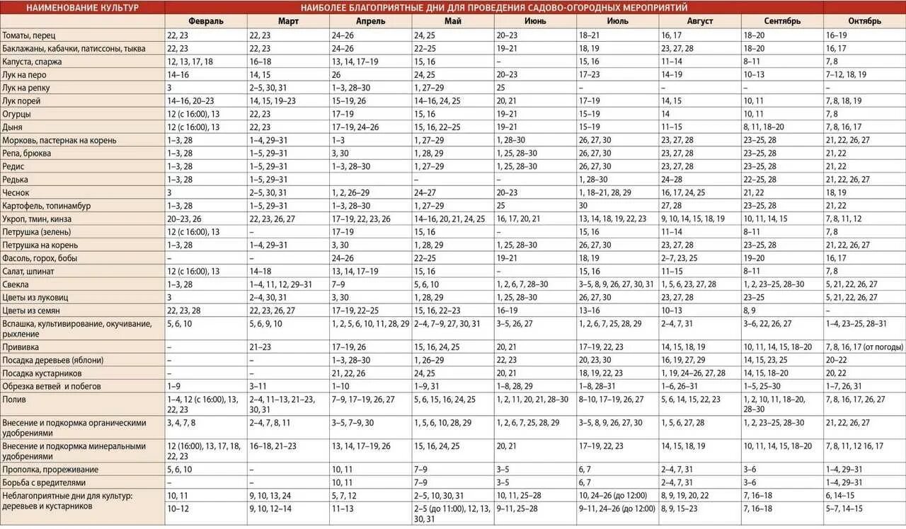 Посадочный календарь огородника на 2024 год Календарь посева сибирь