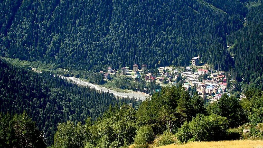 Поселок домбай фото Посёлок Домбай. Вид сверху.... - Фотография - Пейзажи