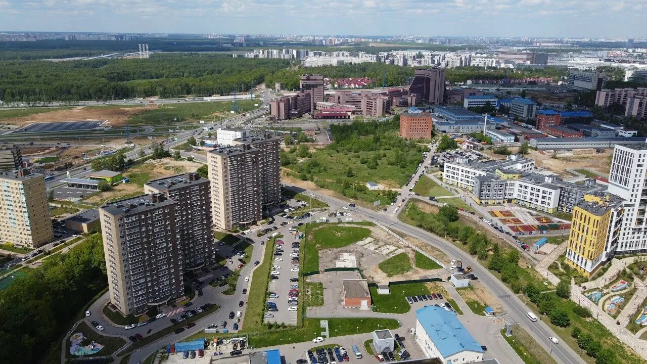 Поселок коммунарка москва фото Коммунарка Новая Москва вид сверху - YouTube